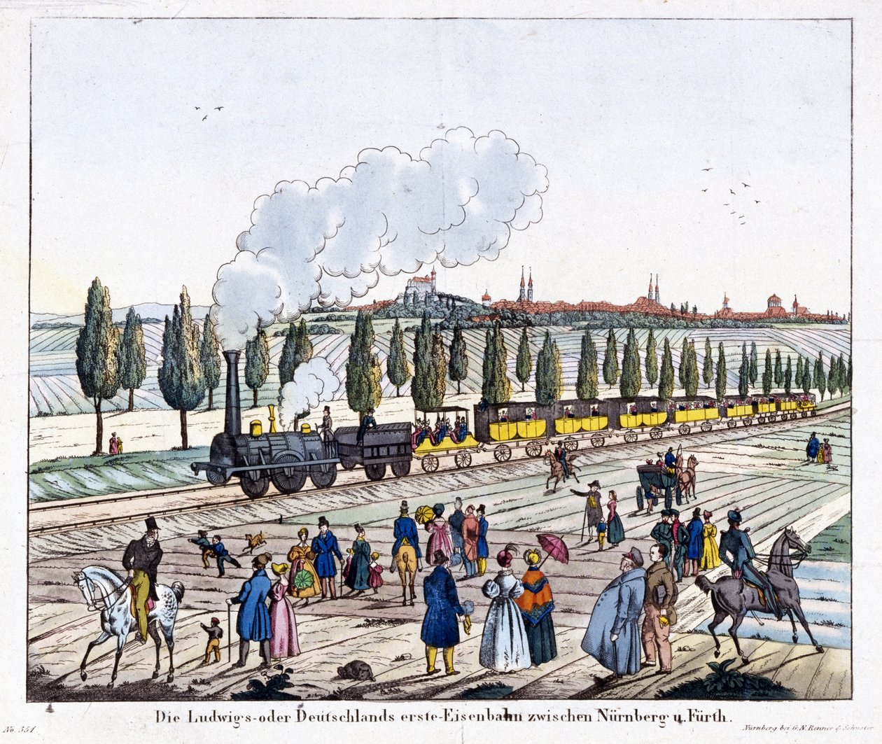 1835年12月7日开通Nuremburg-Furth铁路 作者 G.雷纳之后