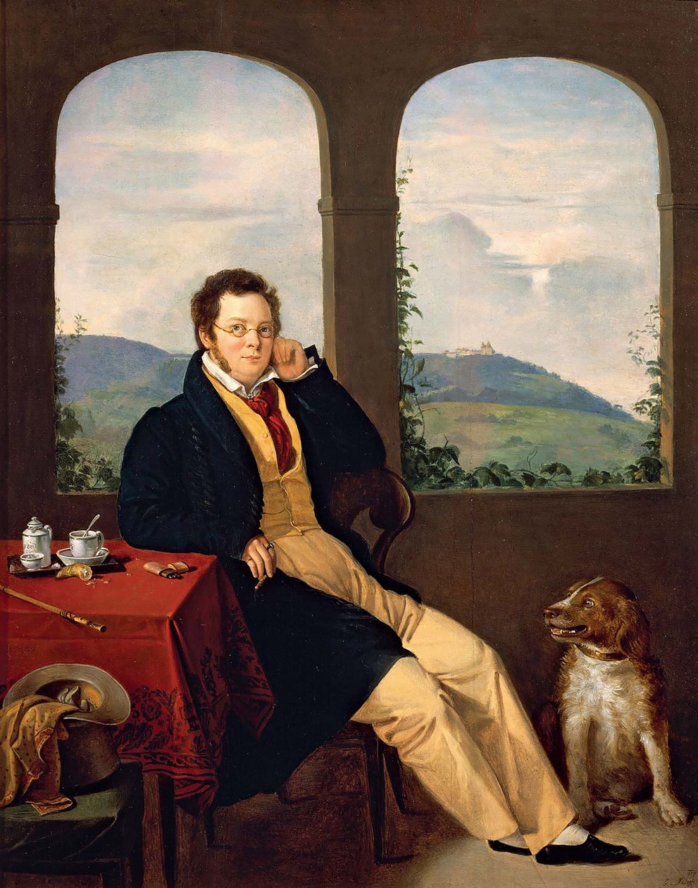 弗朗兹·舒伯特（Franz Schubert）肖像（1797-1828），1827年。 作者 加伯·梅莱格（Gabor Melegh）