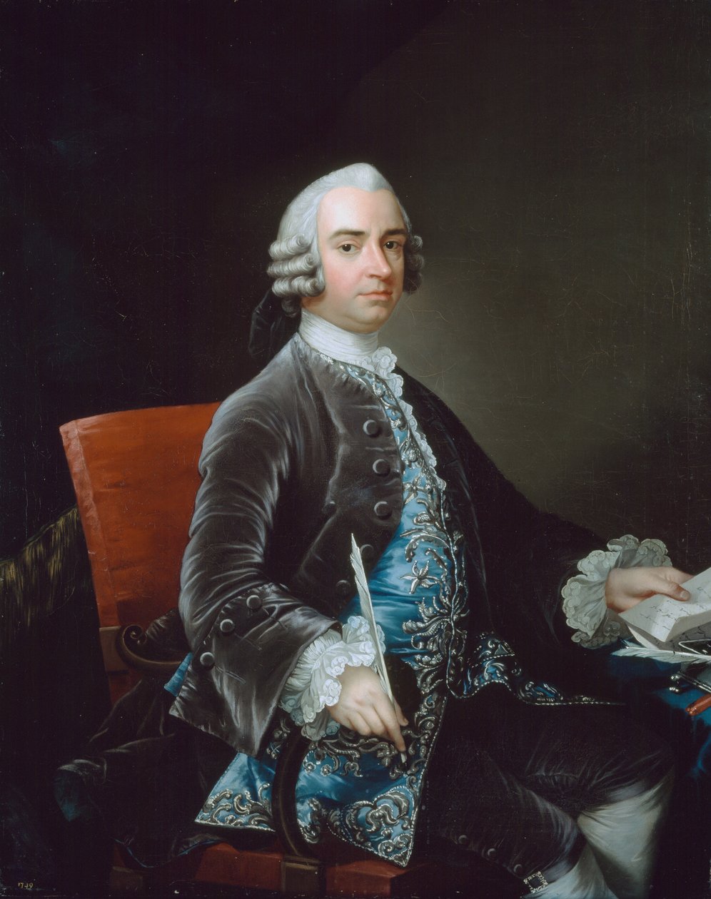 John Larpent（1710-97）北部首席文员，1749年 作者 加布里埃尔·马蒂亚斯（Gabriel Mathias）