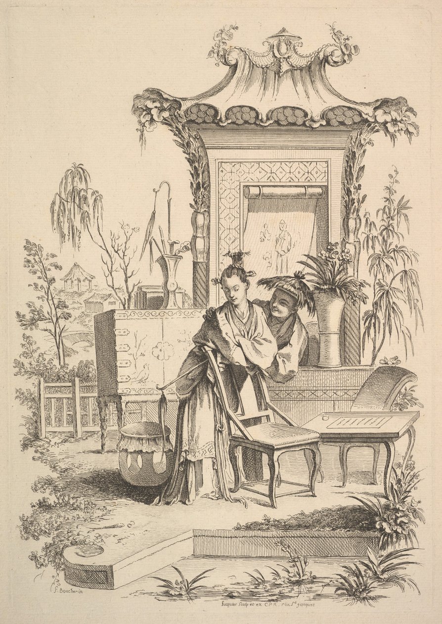 中国男人和女人，约。 1742。 作者 加布里埃尔·侯奎尔