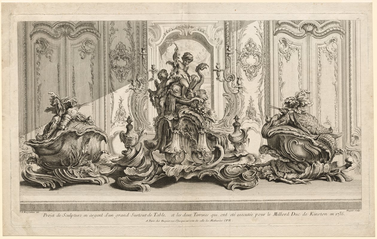 Juste-AurèleMeissonier的作品：大型雕塑的银雕塑项目...，c。 1735-1737年 作者 加布里埃尔·侯奎尔