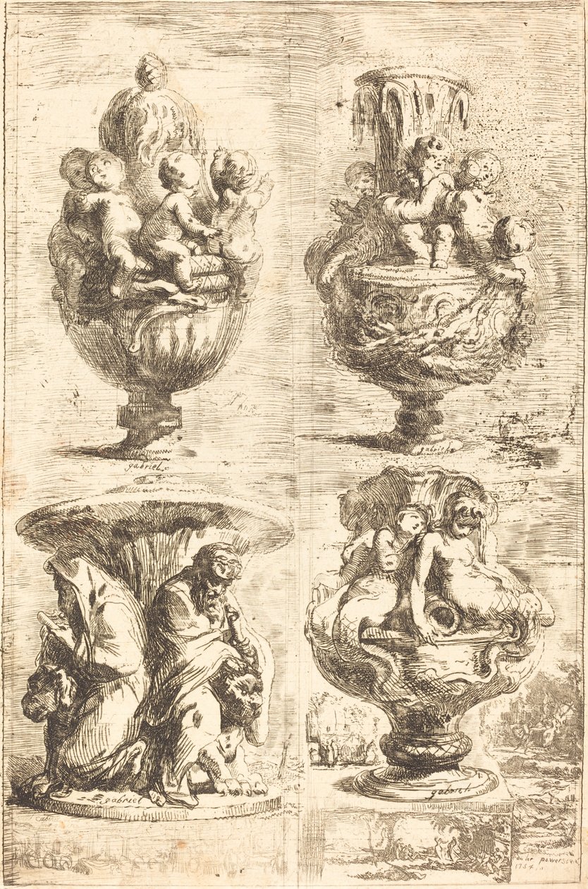 四个花瓶(Les quatres vases) 作者 加布里埃尔·雅克·德·圣奥宾