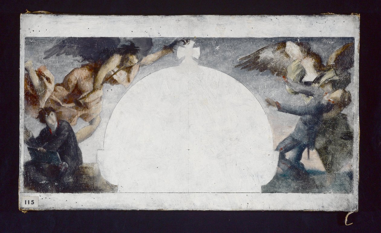 沙普塔尔中学 1870 年战争死难者纪念碑绘画草图，约 1879 年（布面油画） 作者 加布里埃尔·约瑟夫·玛丽·奥古斯丁·费里尔
