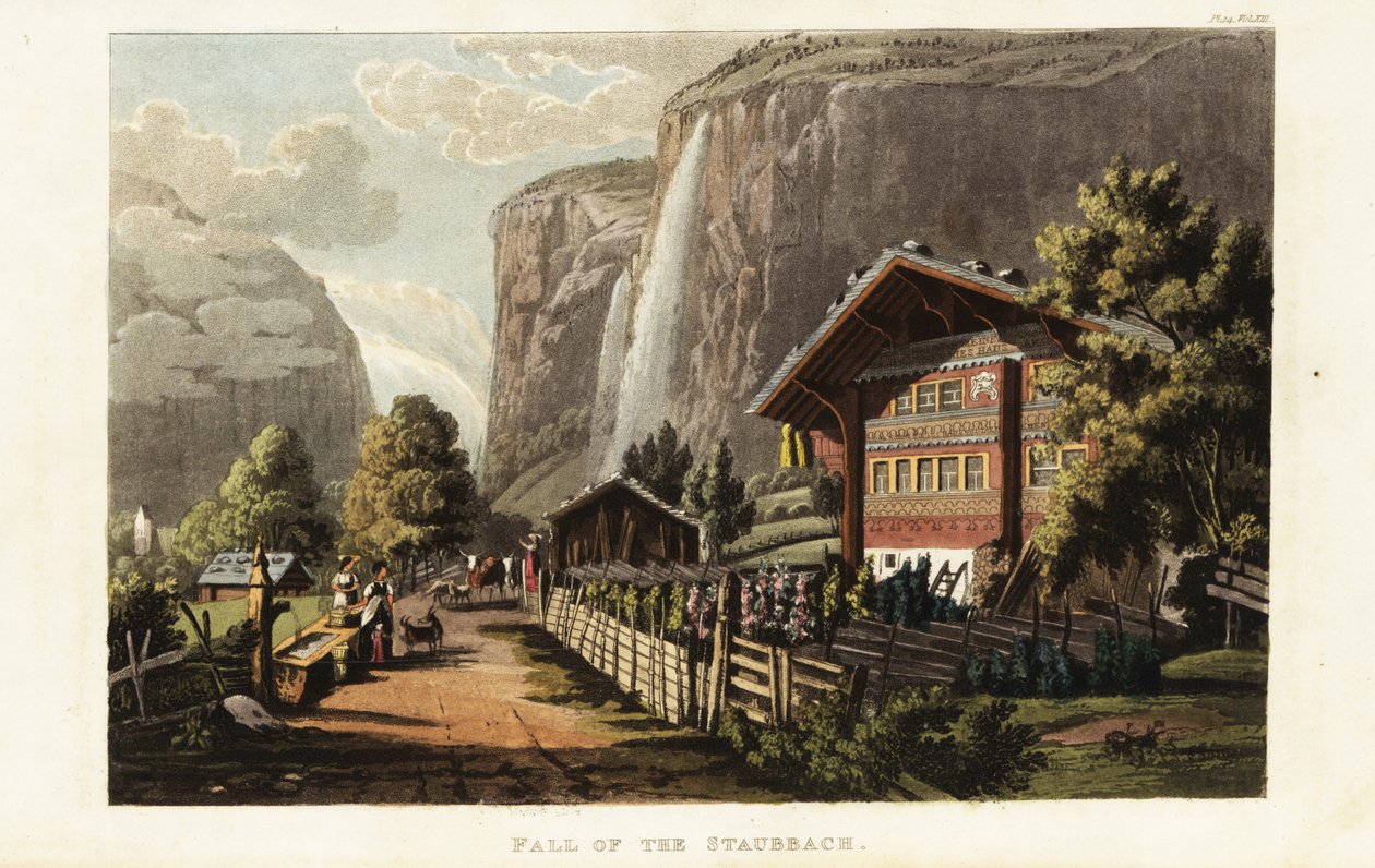 瑞士施陶巴赫瀑布（Staubbach Fall）景观，位于伯尔尼高原劳特布伦嫩（Lauterbrunnen）以西。 作者 加布里埃尔·路德维希（后）洛里