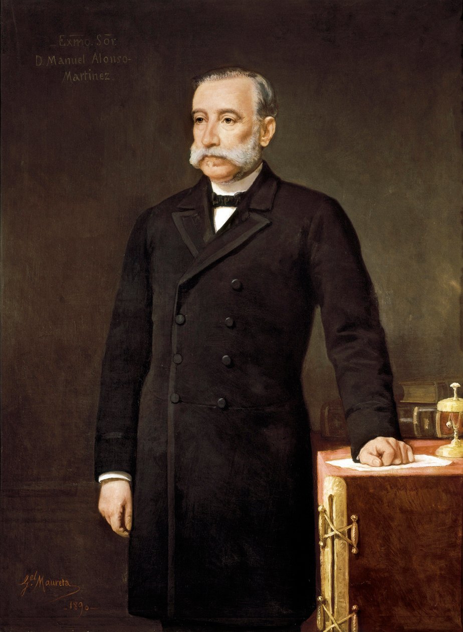 曼努埃尔-阿隆索-马丁内斯（Manuel ALONSO MARTINEZ，1827-1891 年）肖像，西班牙律师和政治家，自由联盟党马德里代表大会成员。
 加布里埃尔-莫雷塔（19 世纪）的画作。 作者 加布里埃尔·莫雷塔·阿拉西尔