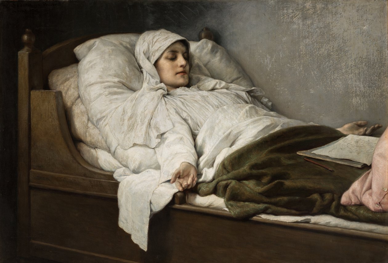 1892年高度睡眠中的Prevorst 作者 加布里埃尔·马克斯（Gabriel Max）