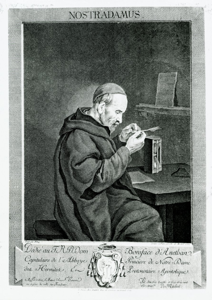肖像Michel Nostradamus（1503-66）由Christian von Mechel（1737-1817）1762年刻 作者 加布里埃尔·梅苏