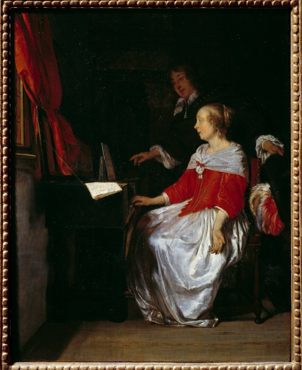 维京娜的演讲。 Gabriel Metsu (1629-1667) 的绘画，ec。 霍尔。 作者 加布里埃尔·梅苏