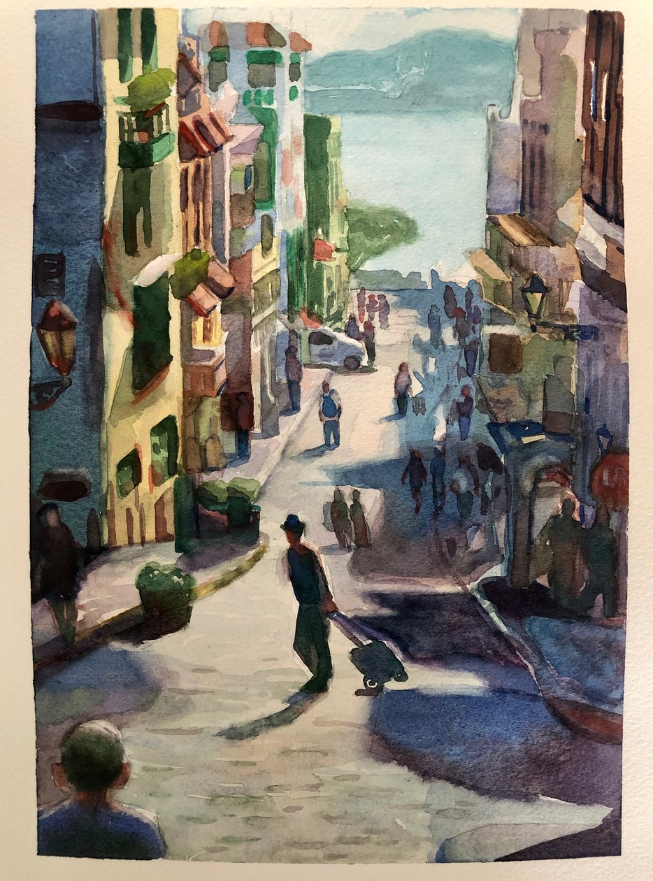 圣胡安之旅，2023 年（纸面水彩画） 作者 加布里埃尔·帕尔马