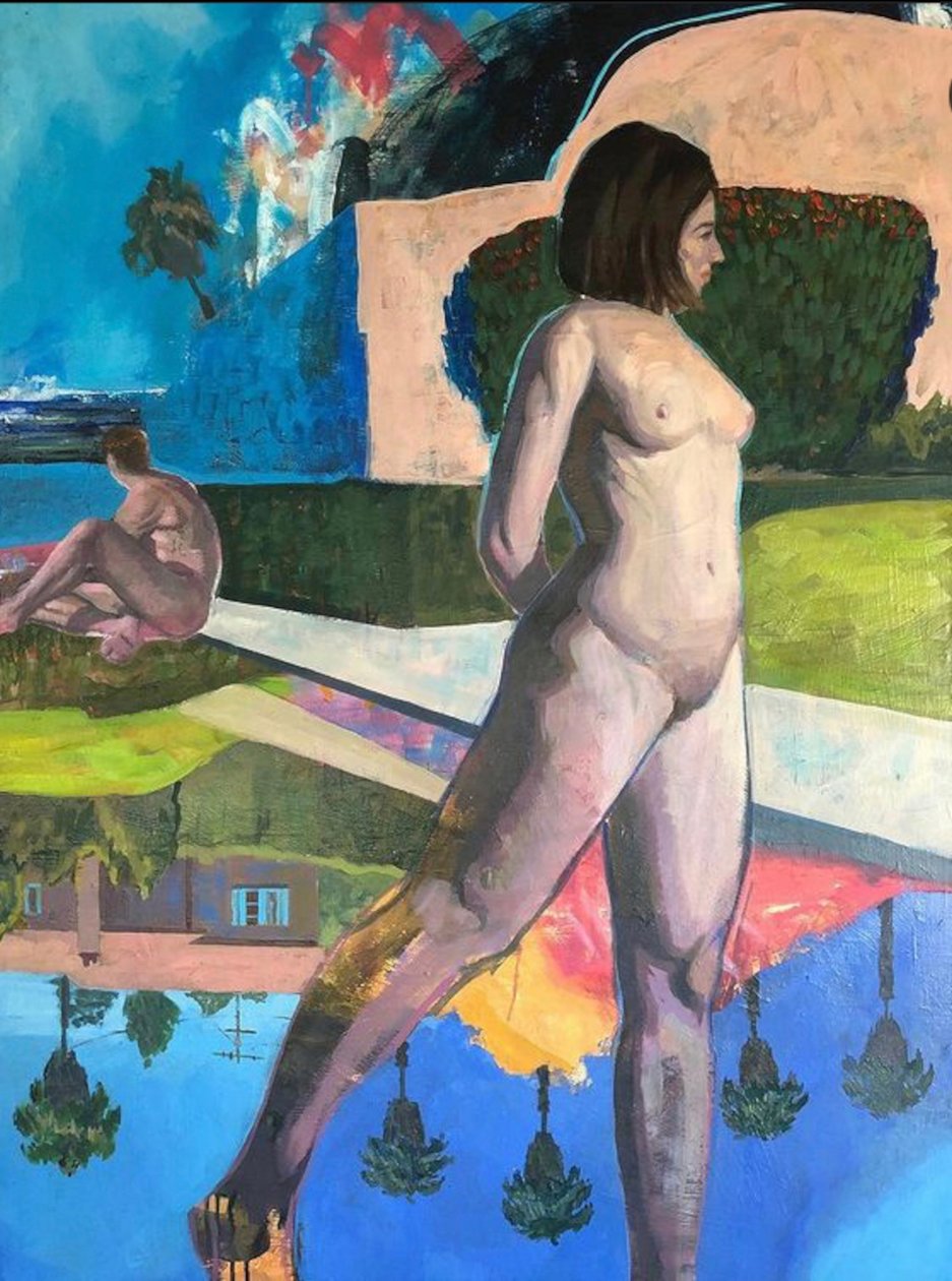 我们之间的海洋》，2021 年（布面油画） 作者 加布里埃尔·帕尔马