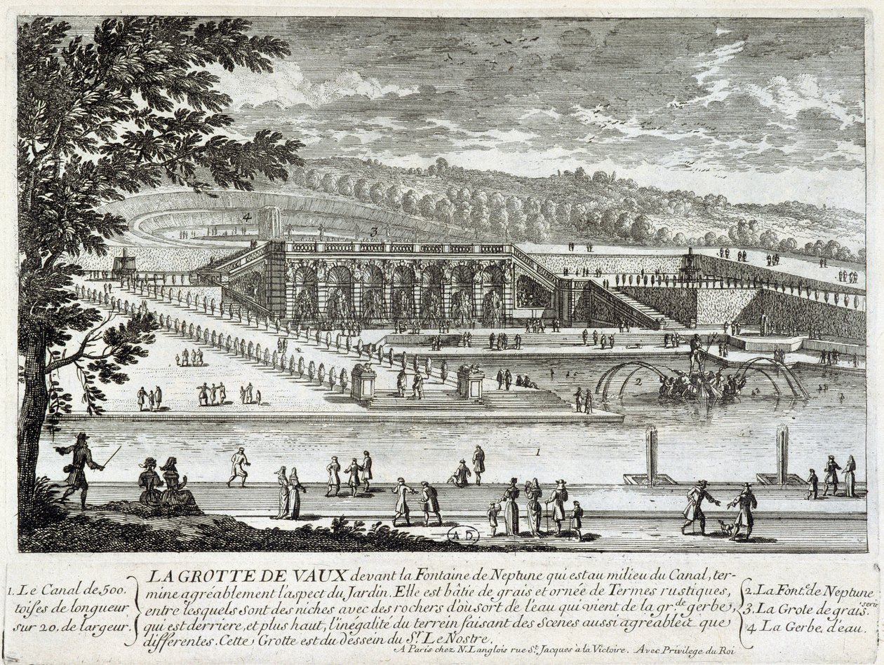 Vaux Le Vicomte (Vaux-Le-Vicomte) 洞穴的景色 - Perelle，17 世纪后期 作者 加布里埃尔·佩雷尔