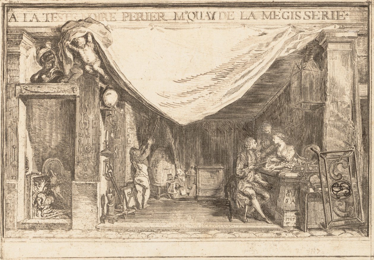 M.Périer的商店，铁器商人，1767年。 作者 加布里埃尔·德·圣奥班