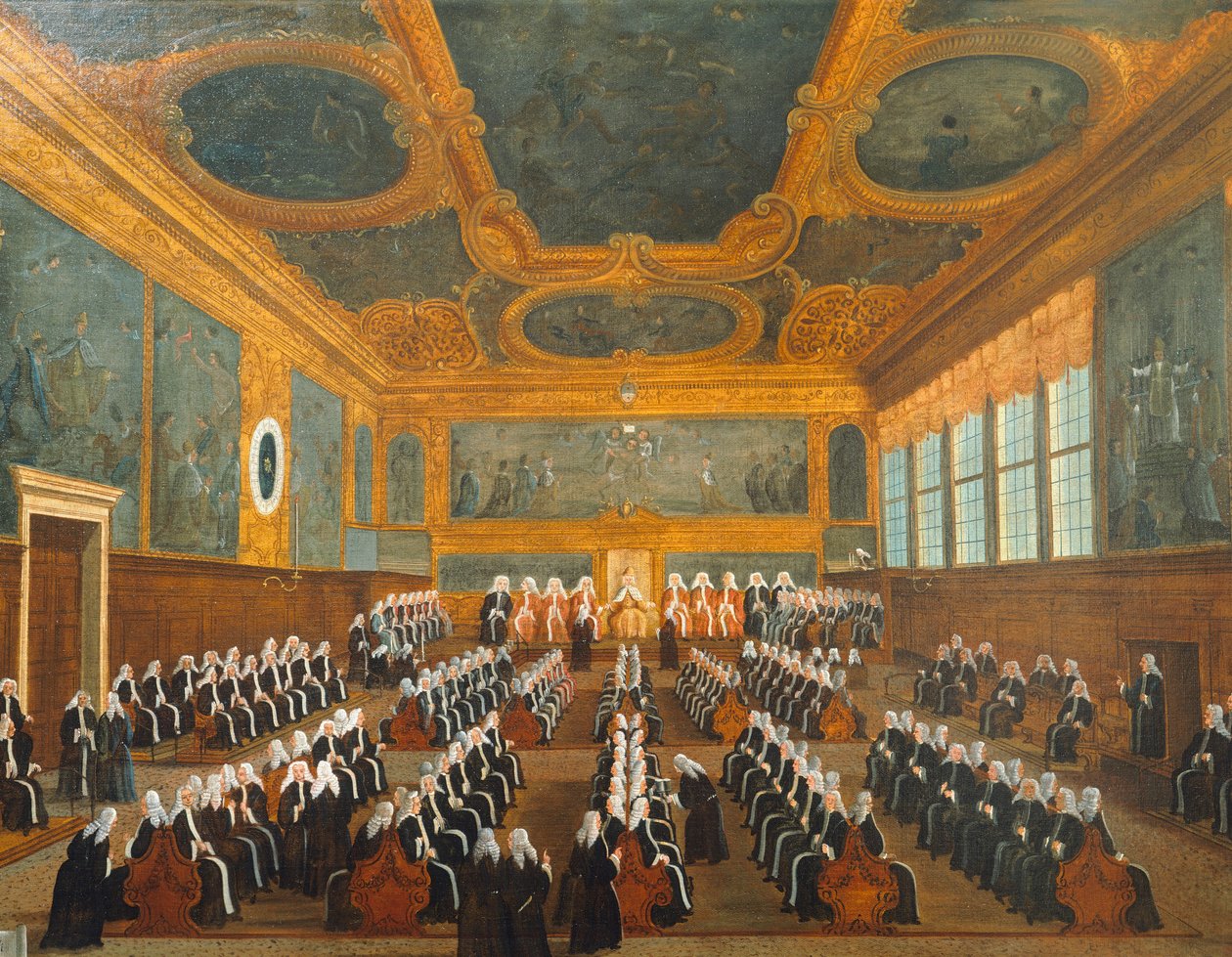 普雷加迪会议，由加布里埃尔-贝拉（1730-1799）创作，布面油画，96x149厘米 作者 加布里埃尔·贝拉