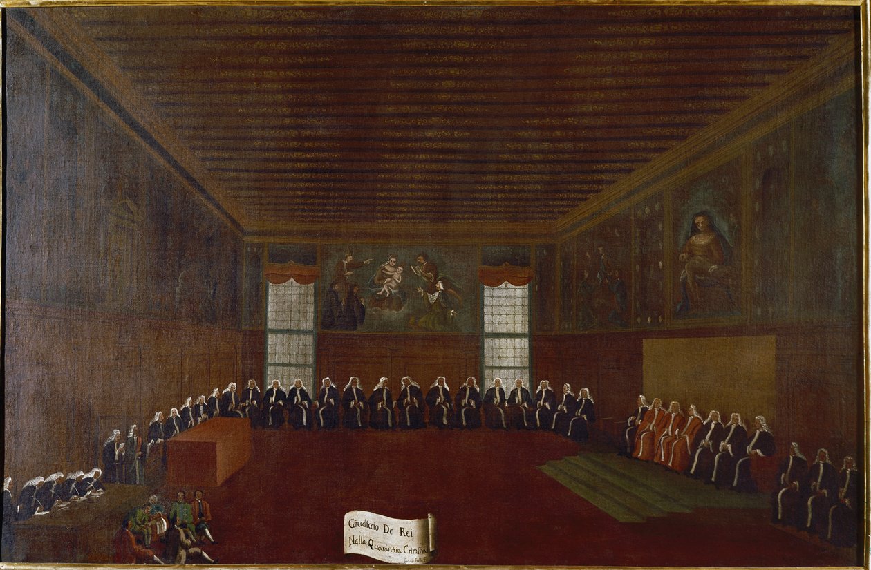 Gabriele Bella (1733-1799) 18 世纪威尼斯，“Querini Stampalia”基金会，刑事隔离所、最高法院或四十人委员会的房间景观 作者 加布里埃尔·贝拉