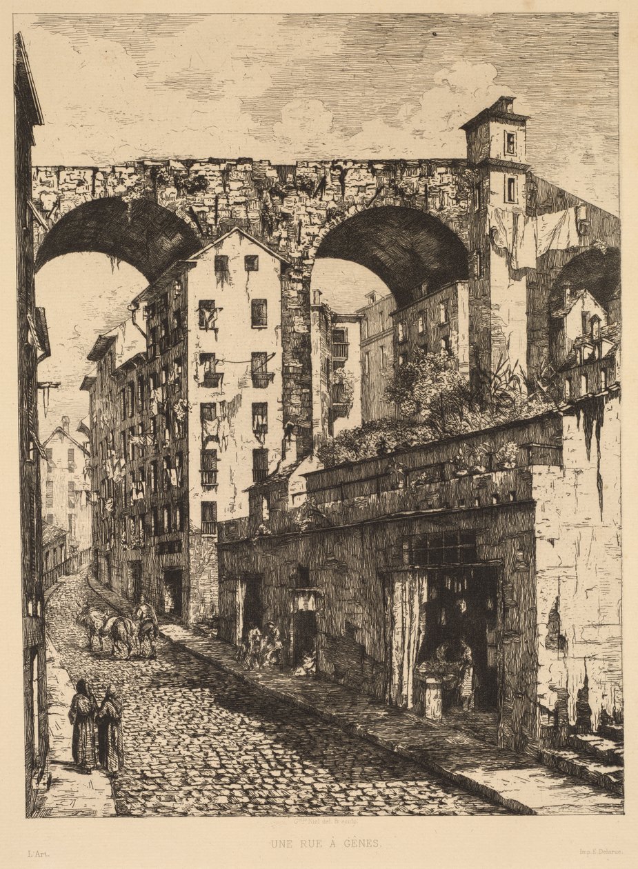热那亚的一条街道热那亚的一条街道，1878年。 作者 加布里埃尔·玛丽·尼尔