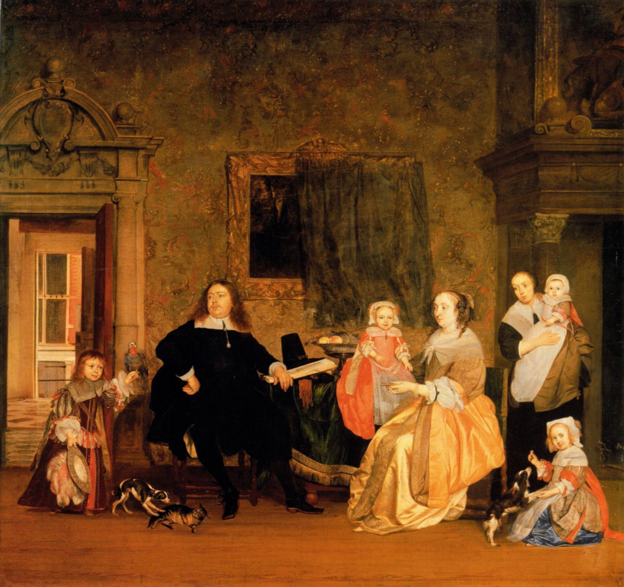 Jan Jacobsz Hinlopen和他的家人的肖像 作者 加布里埃尔·梅苏