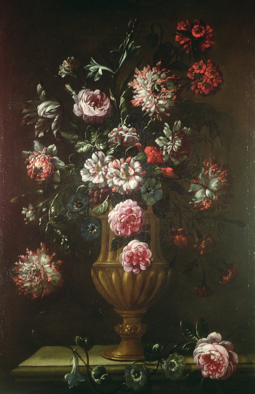 19世纪的瓮中的鲜花静物 作者 加埃塔诺·库萨蒂（Gaetano Cusati）