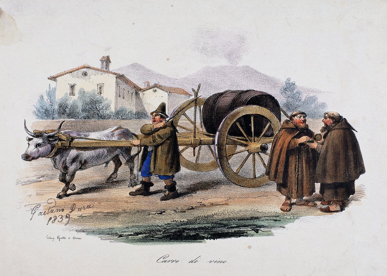 运载酒桶的马车 作者 加埃塔诺·杜拉（Gaetano Dura）