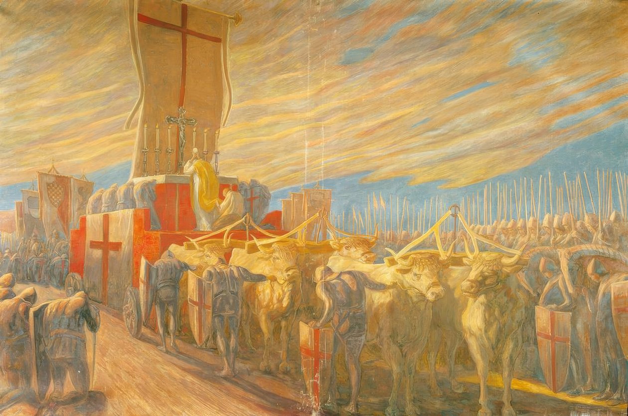莱尼亚诺战役：德战前的祈祷 作者 加埃塔诺·普雷维亚蒂（Gaetano Previati）