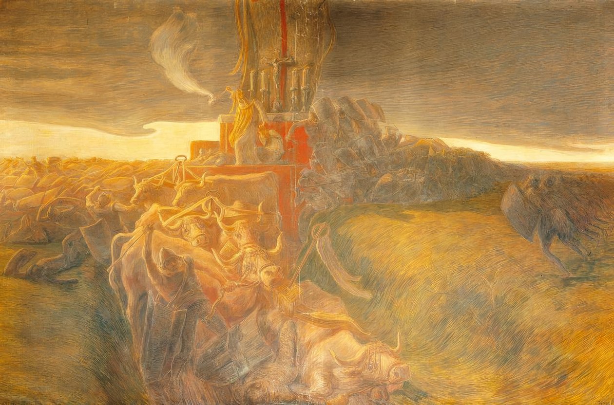 莱尼亚诺战役：Carroccio的防守 作者 加埃塔诺·普雷维亚蒂（Gaetano Previati）