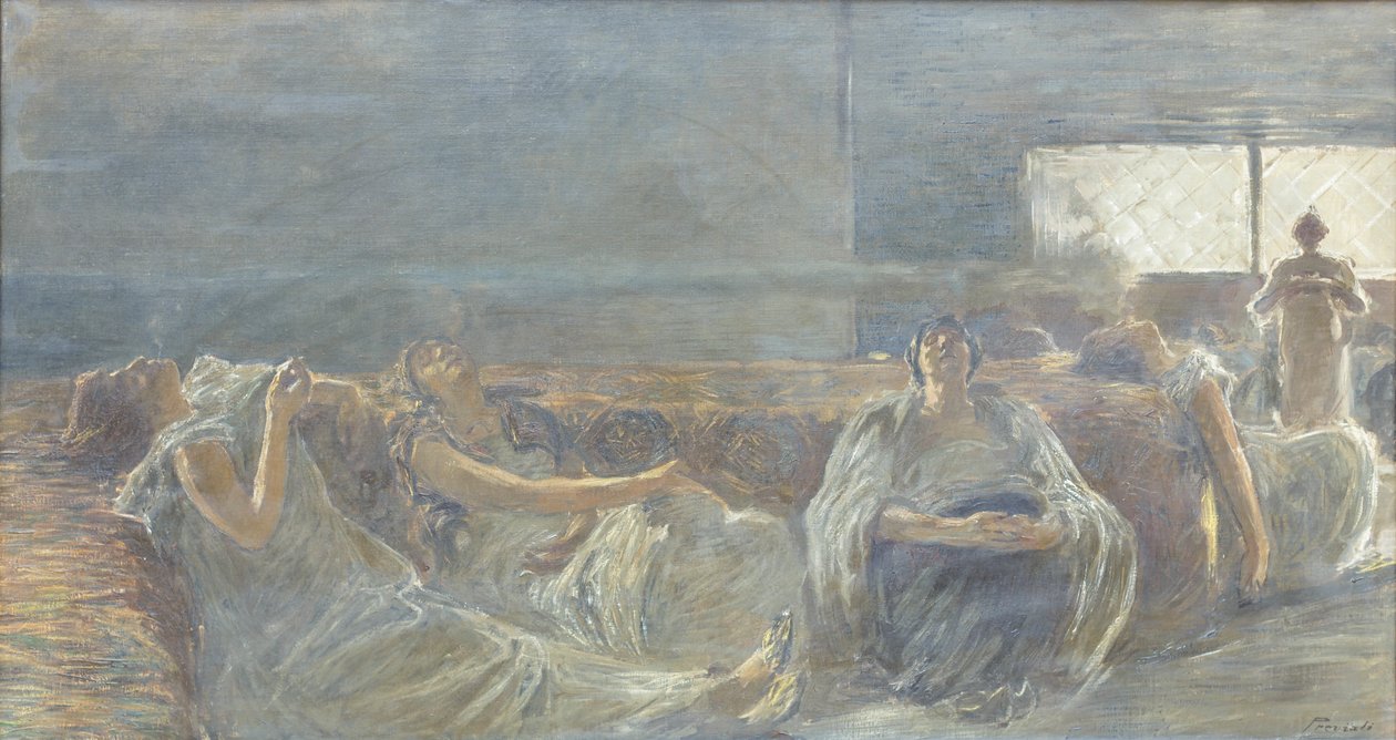 印度大麻：鸦片吸食者 作者 加埃塔诺·普雷维亚蒂（Gaetano Previati）