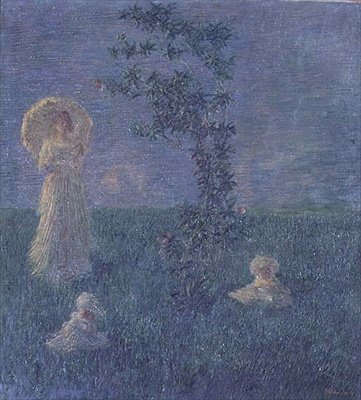 在草地上 作者 加埃塔诺·普雷维亚蒂（Gaetano Previati）