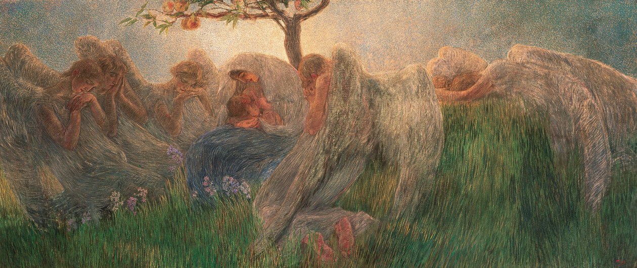 母亲的身份 母亲的身份，1890-1891。 作者 加埃塔诺·普雷维亚蒂（Gaetano Previati）
