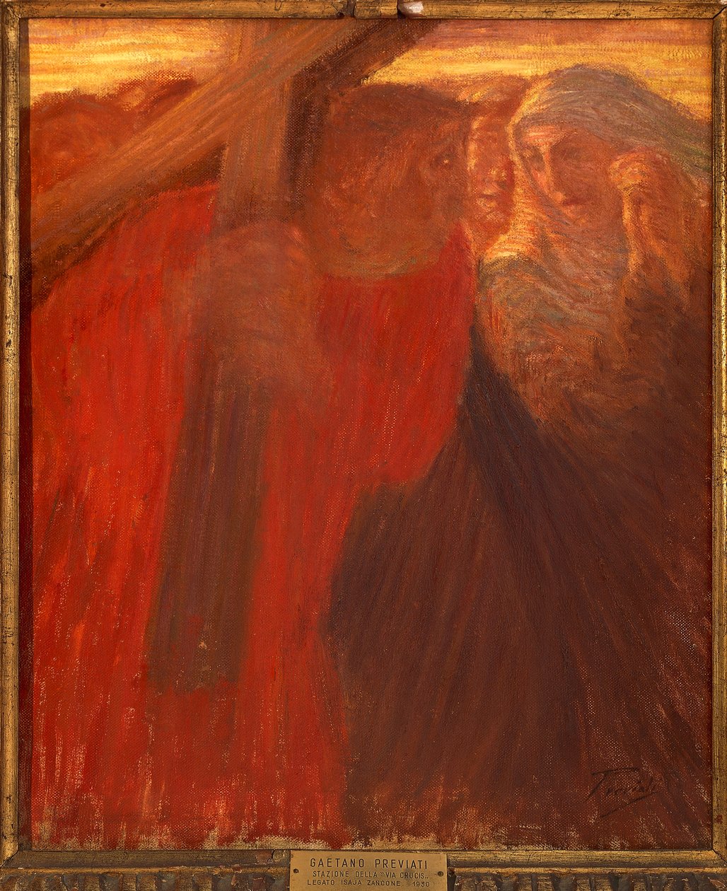 虔诚的妇女会议，十字站 作者 加埃塔诺·普雷维亚蒂（Gaetano Previati）