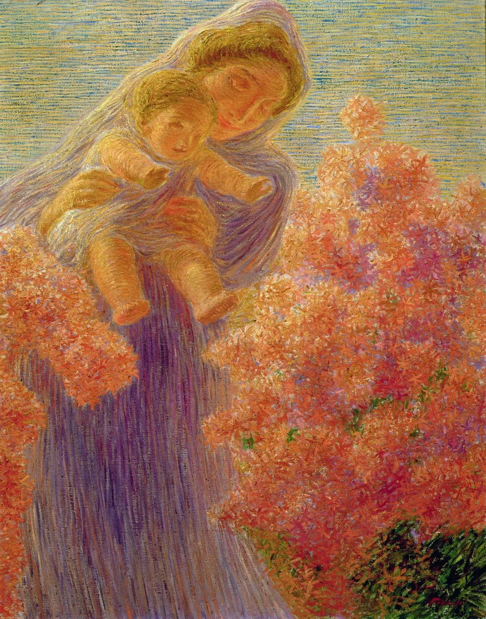 母亲和孩子 作者 加埃塔诺·普雷维亚蒂（Gaetano Previati）