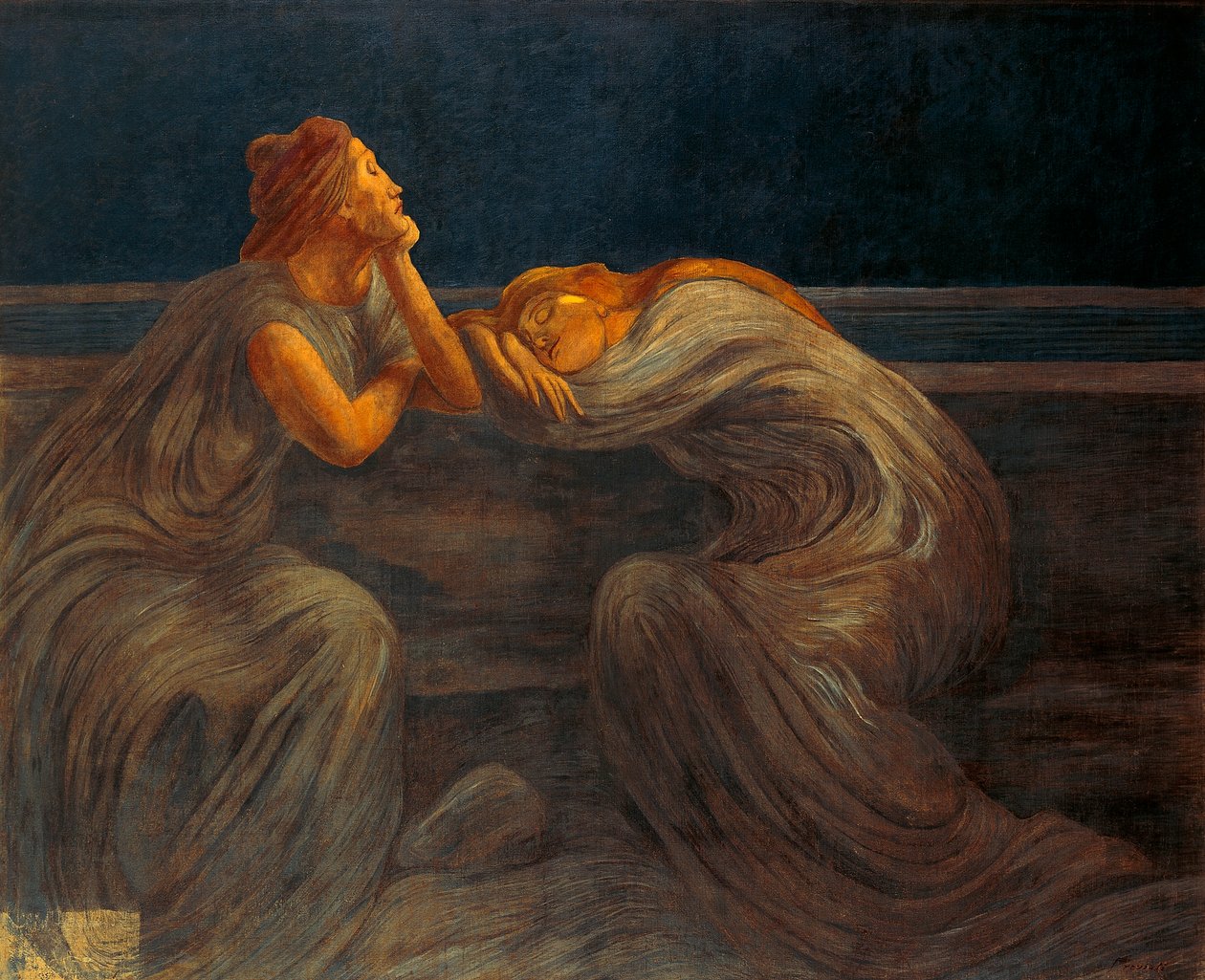 夜曲 作者 加埃塔诺·普雷维亚蒂（Gaetano Previati）