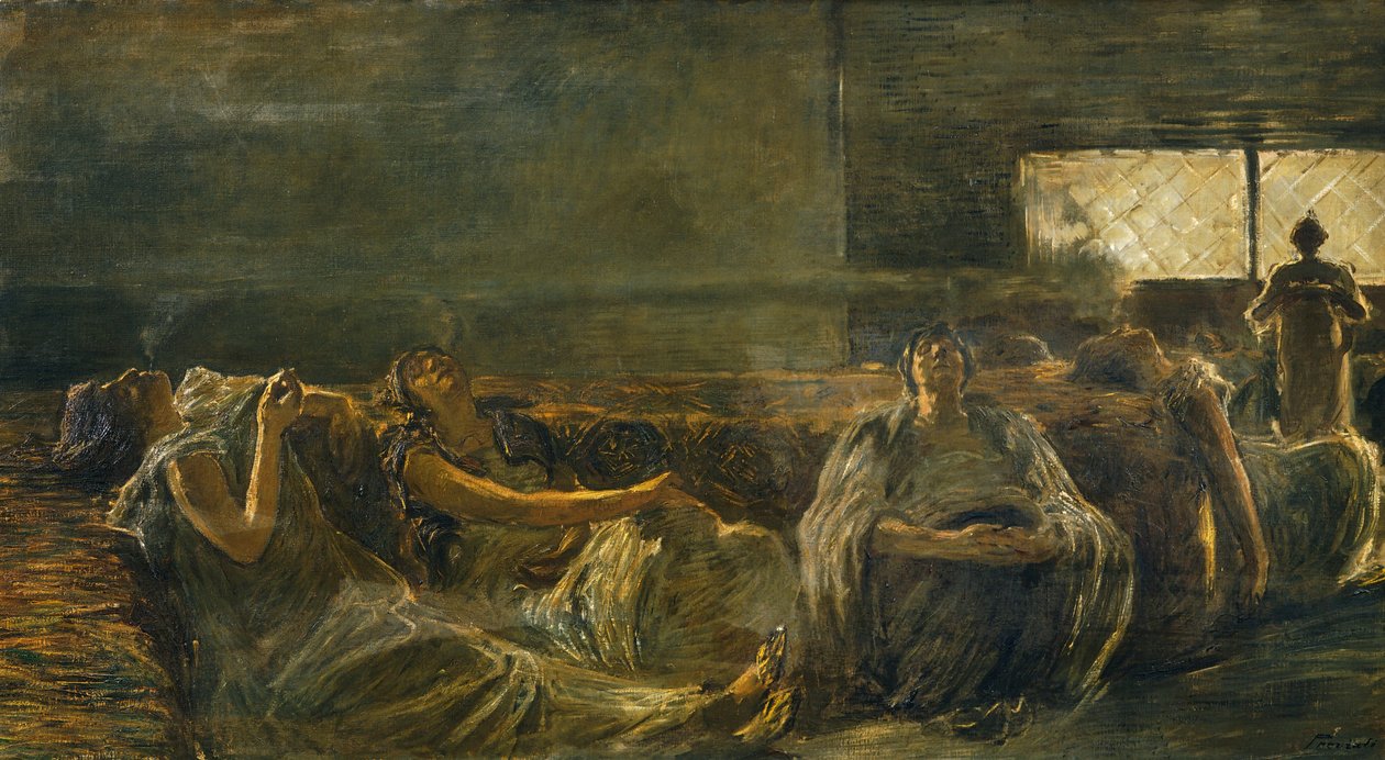 鸦片吸食者》，作者盖塔诺-普雷维亚蒂（1852-1920）。 作者 加埃塔诺·普雷维亚蒂（Gaetano Previati）