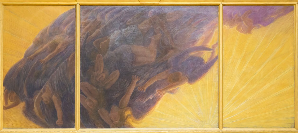 天使的堕落》，约 1913 年，加埃塔诺-普雷维亚蒂（布面油画） 作者 加埃塔诺·普雷维亚蒂（Gaetano Previati）
