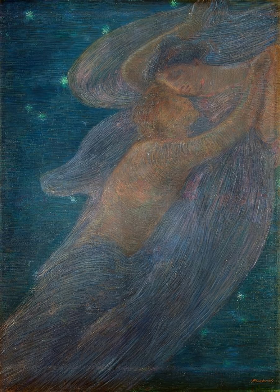 夜晚 作者 加埃塔诺·普雷维亚蒂（Gaetano Previati）