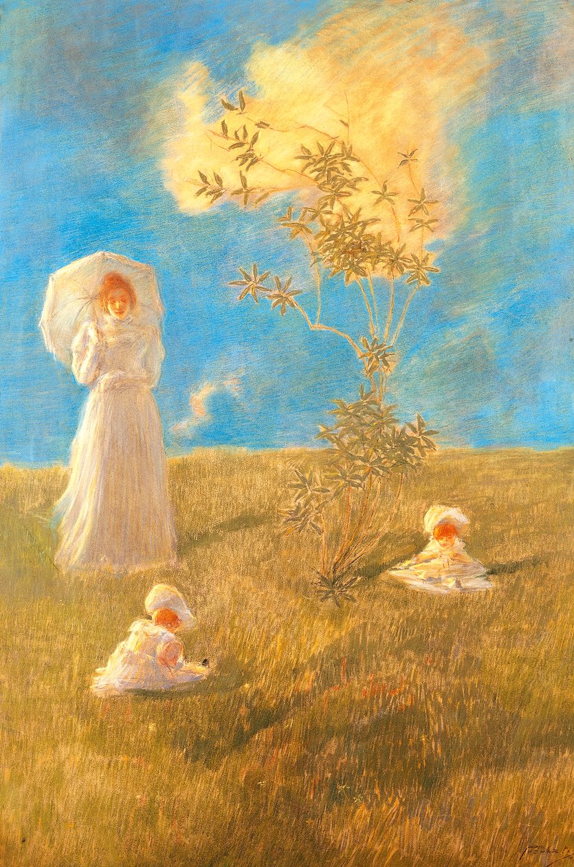 安静的，盖塔诺-普雷维亚蒂（1852-1920）。 作者 加埃塔诺·普雷维亚蒂（Gaetano Previati）