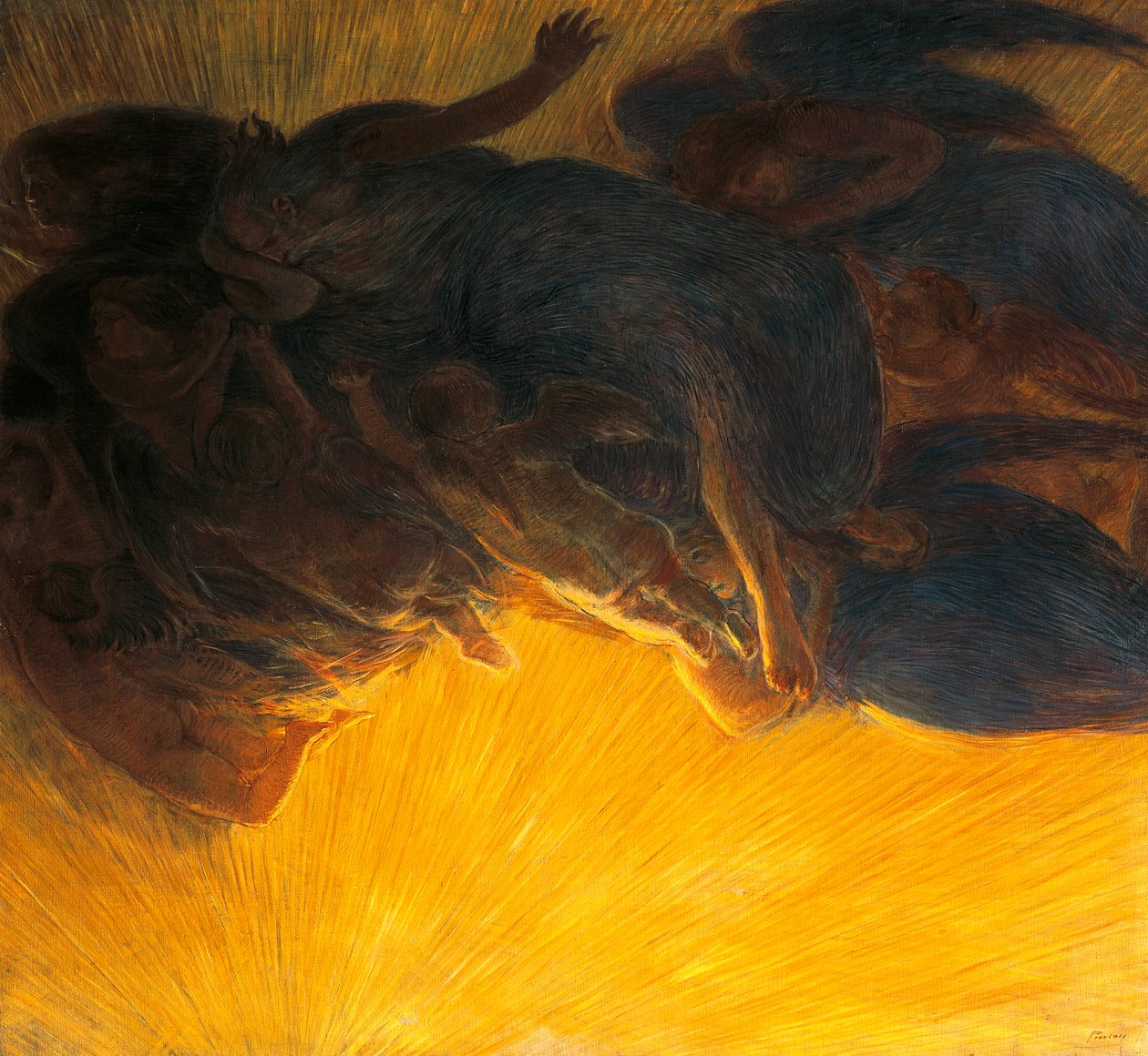 光的创造 作者 加埃塔诺·普雷维亚蒂（Gaetano Previati）