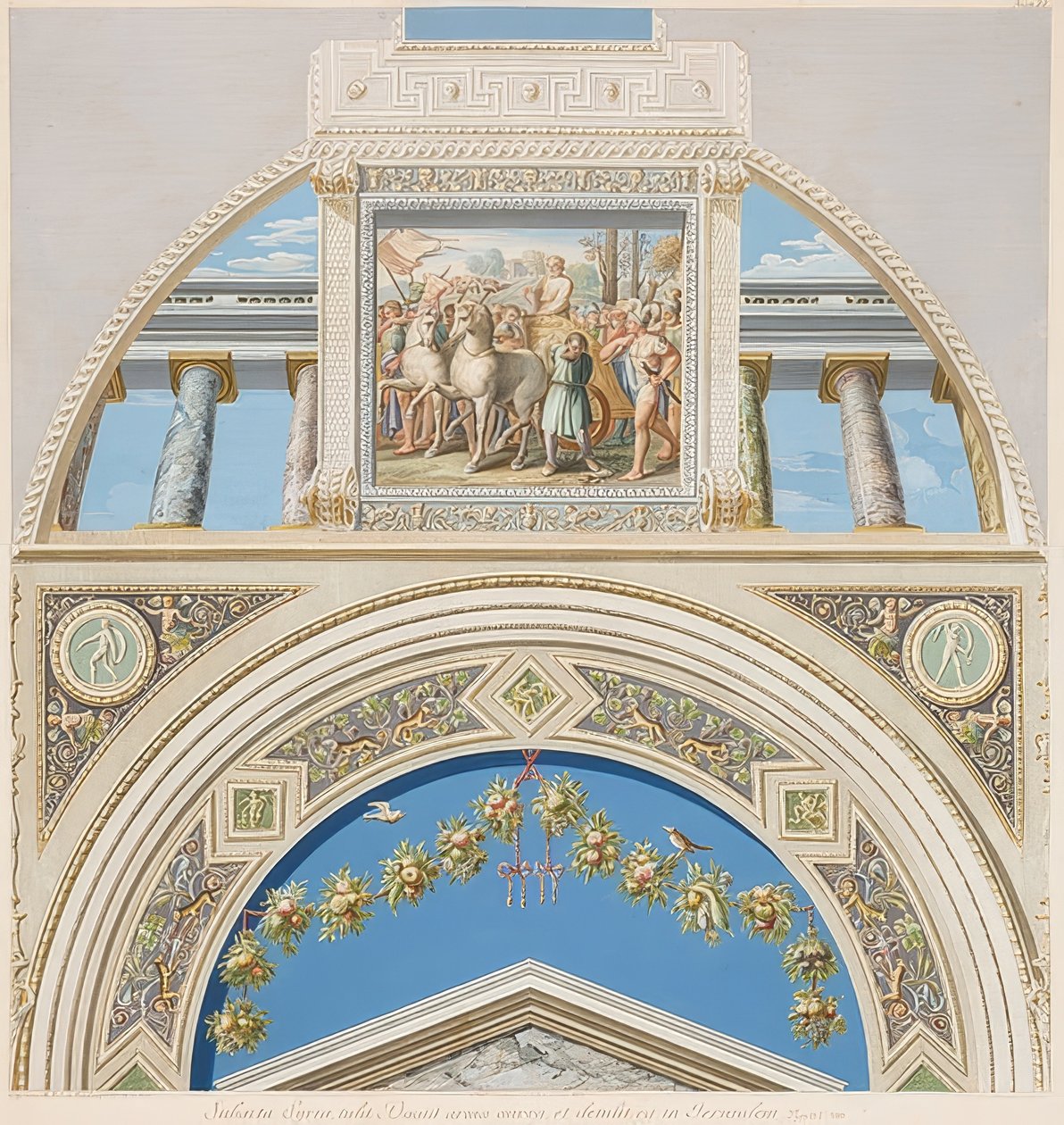 凯旋戴维斯（Triumph Davids）的挡板和拱形场地。 1774年 作者 盖塔诺·萨沃雷利（Gaetano Savorelli）