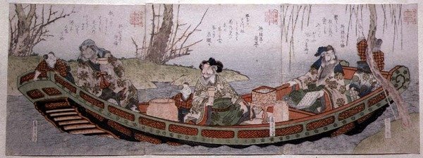 仙台组三联画。蜀国三杰，约1818-30（木版画） 作者 加古提·春信