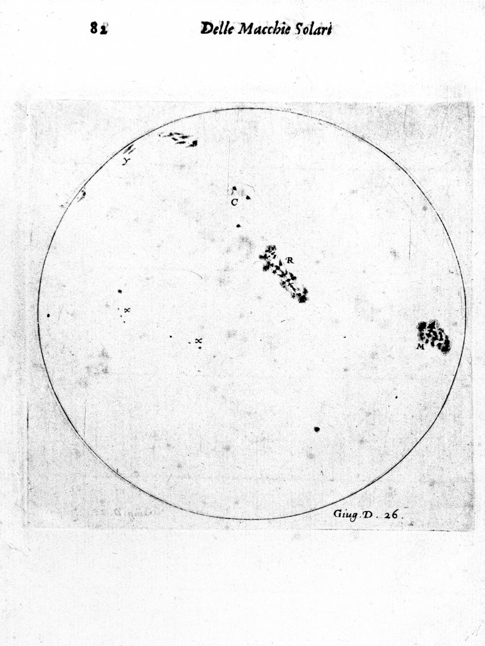 伽利略对太阳黑子的观察，1613年 作者 伽利略伽利略
