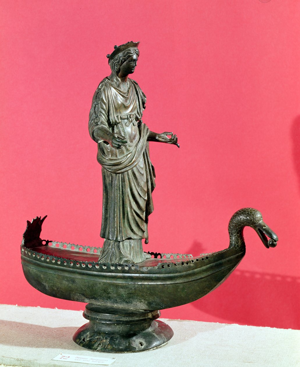 女神塞奎纳雕像，塞纳河源头宝藏，2至3世纪（青铜） 作者 加洛·罗马