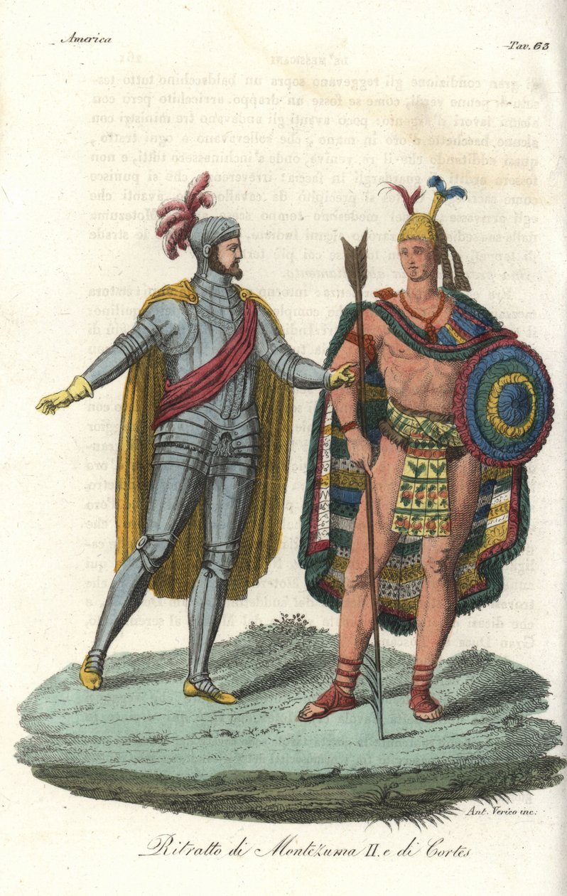 埃尔南-科尔特斯 1519 年会见蒙特祖马二世 作者 加洛·加里纳（Gallo Gallina）