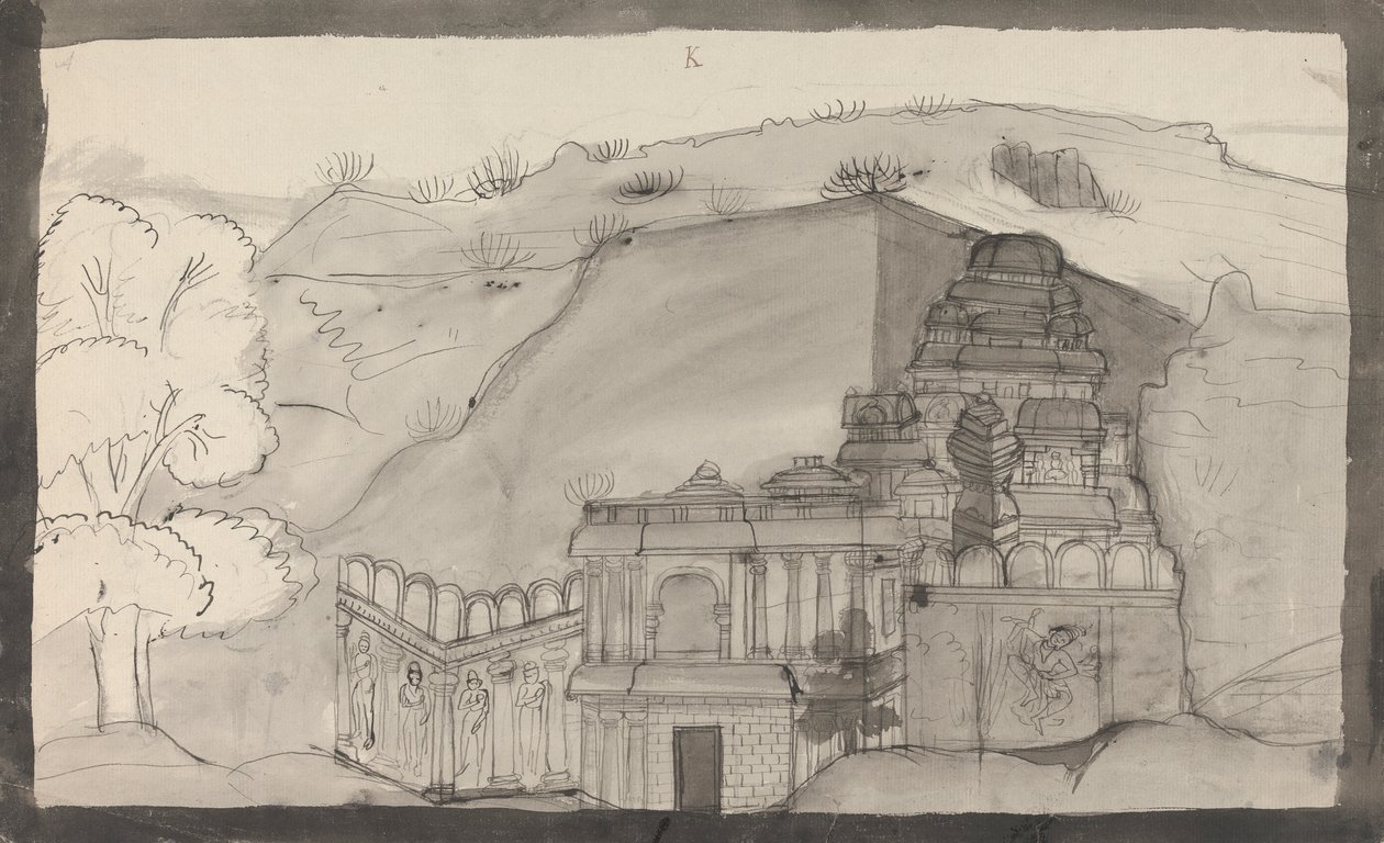 埃洛拉石窟寺的内部 作者 Gangaram Chintaman Tambat