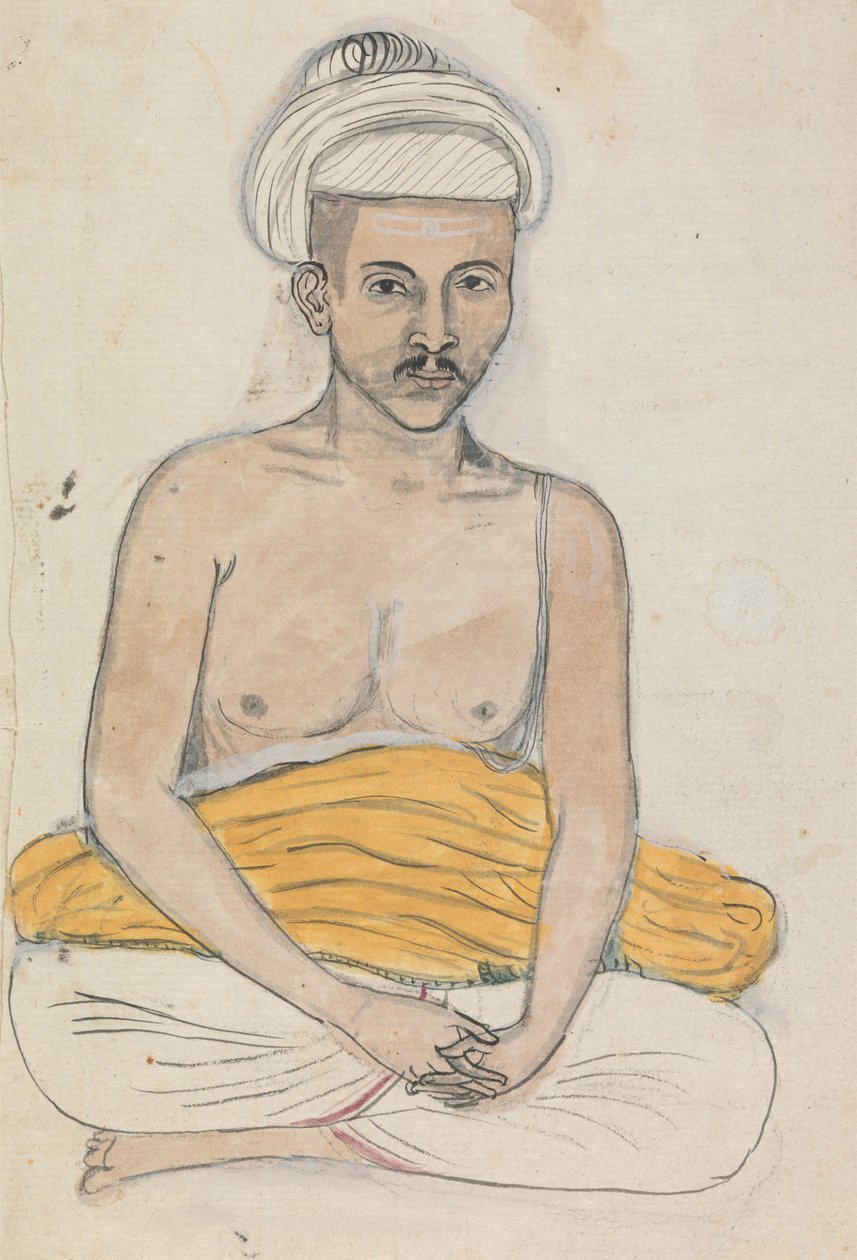 腿上横着一块黄布的男人 作者 Gangaram Chintaman Tambat
