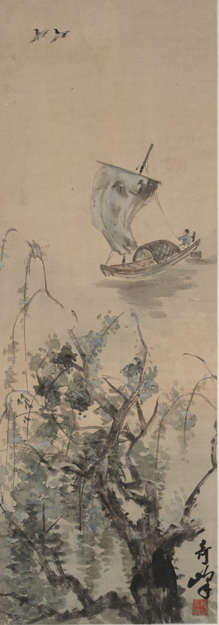 风景中的渔夫 作者 高启峰