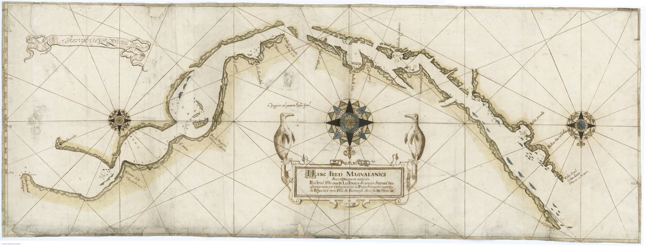1617年Gaspar de Mere根据Jan Outghersz的地图制作的麦哲伦海峡的一般图表 作者 加斯帕德梅尔