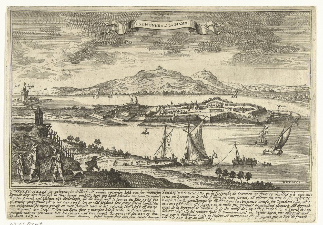 Gezicht op Schenkenschans Steden en vestigingen in de Republiek der Nederlanden (series title) Thooneel der Steden ende Sterckten van 