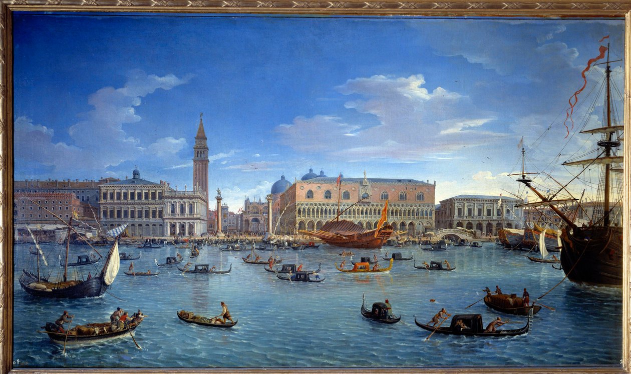 View of Venice, the pier, the square and the Doge