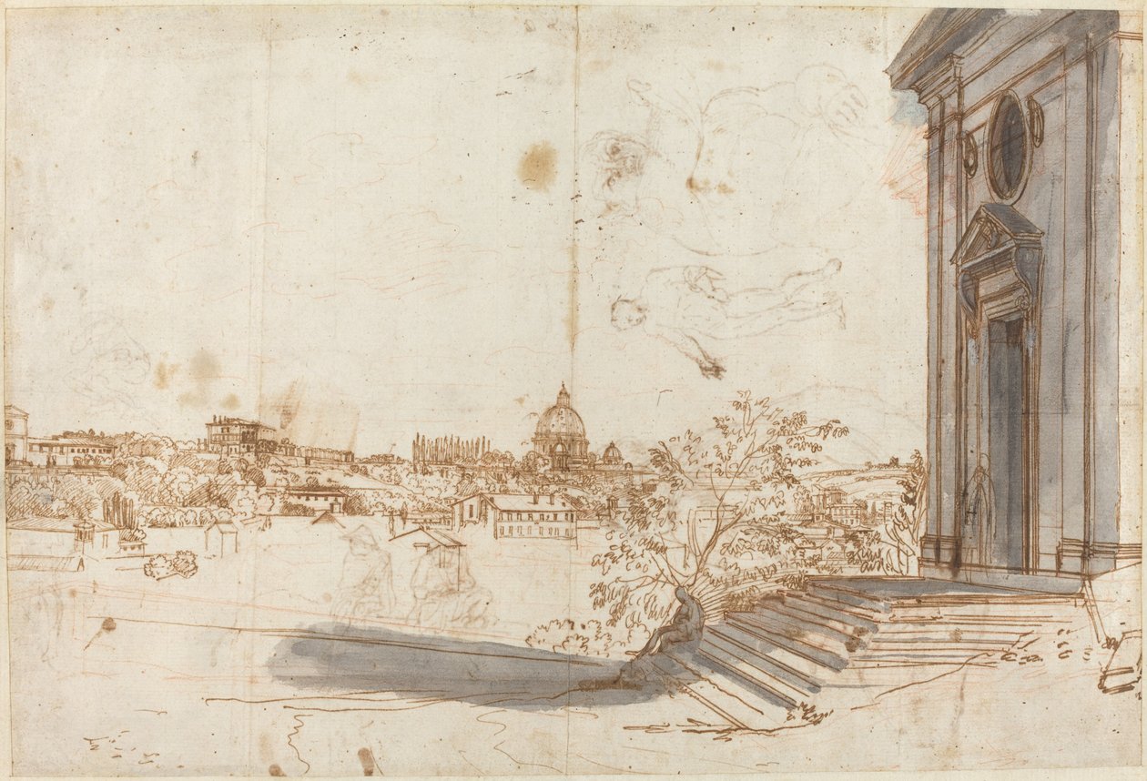 从Santa Maria del Priorato看罗马的风景 作者 加斯帕·范·威特尔