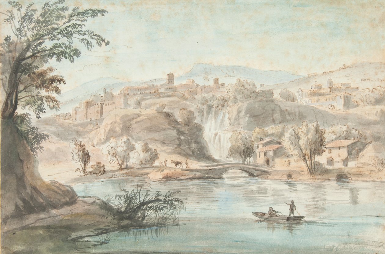 Tivoli，1701-10的景观（笔，棕色墨水和纸上的彩色洗涤） 作者 加斯帕·范·威特尔