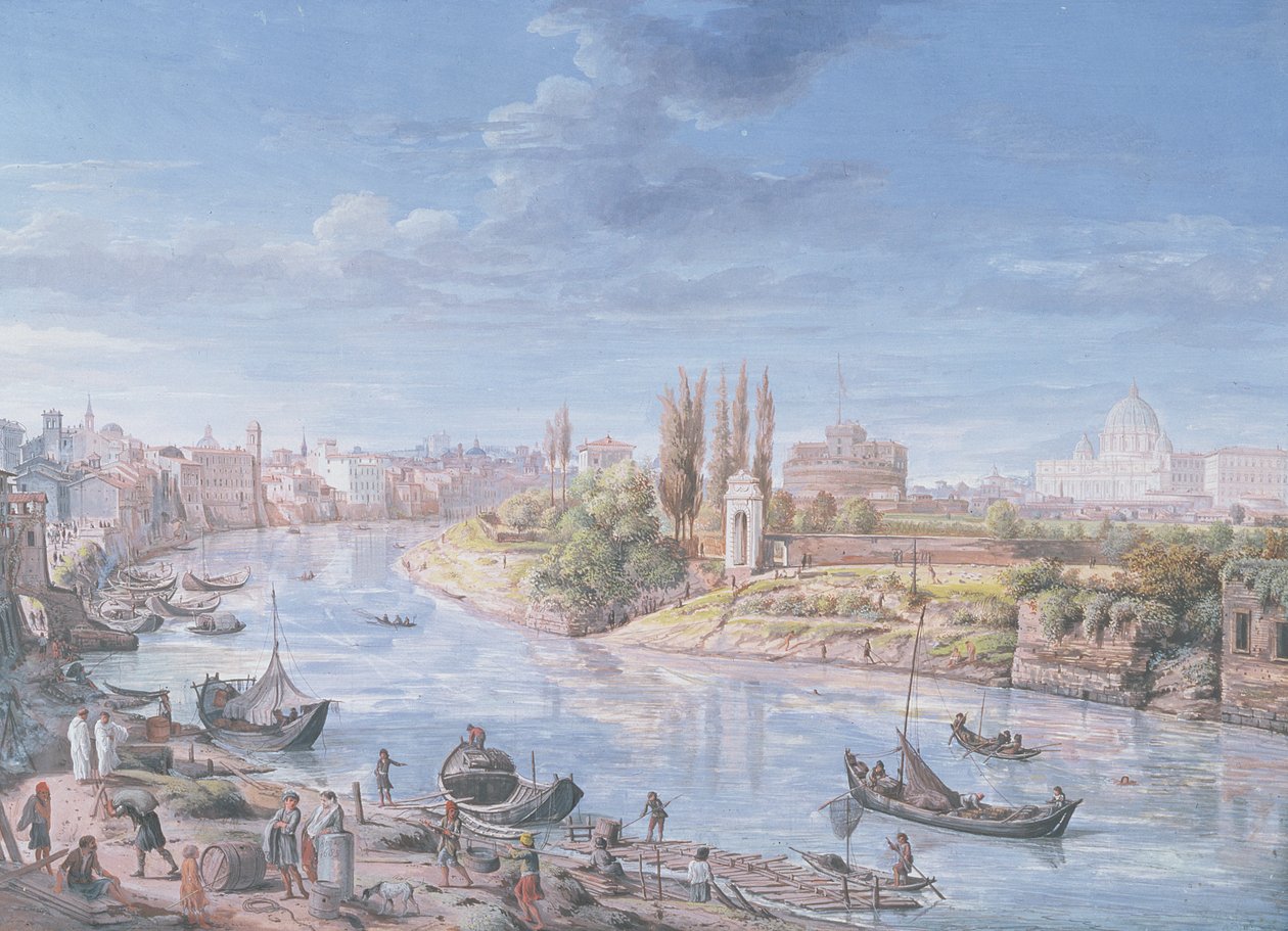 观点的罗马与圣彼得和Castel Sant&39;Angelo在距离，1685年 作者 加斯帕·范·威特尔