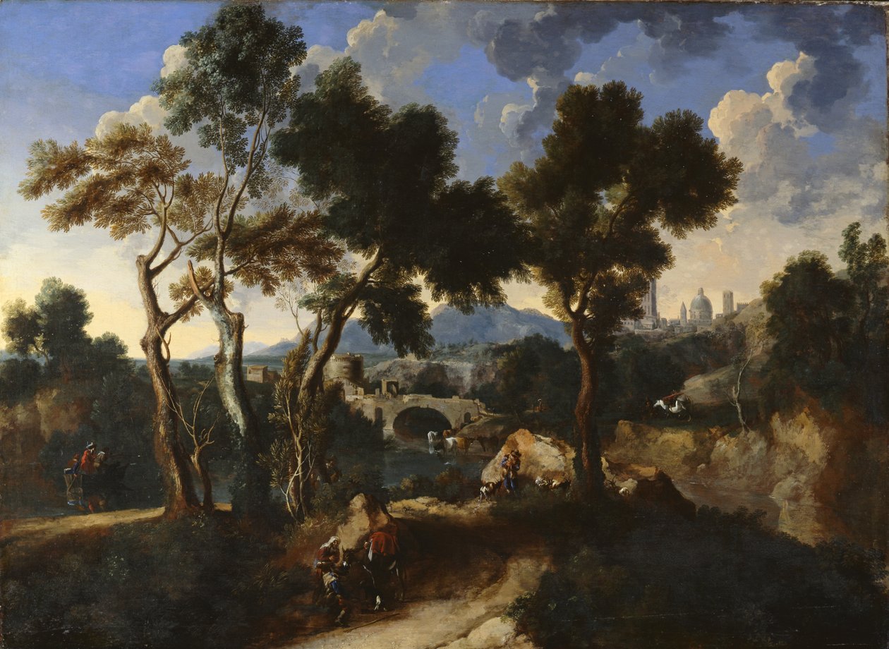 景观与村民，c.1640 作者 加斯帕德和米尔（Jan van Dughet）